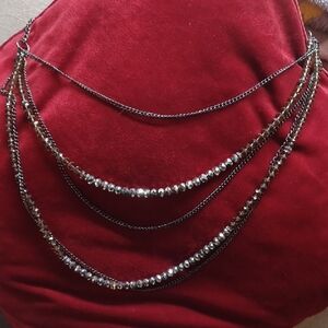 Express Black and Silver Multi-Strand Necklace